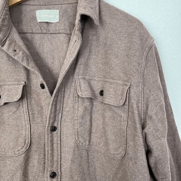 Everlane Caramel Brown The Heavyweight Button Down Overshirt Men's Size XXL - Picture 5 of 7